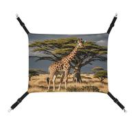 MNVTSKOP Africa Giraffe Majestic Tree Pet Hammock Breathable Cat Hanging Hammock with Adjustable Straps and Metal Hooks Plush Small Animal Soft Hideout Bed for Indoor and Outdoor