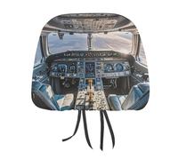 MNVTSKOP Airplane Cockpit Headrest Covers for Cars Universal Anti-Dirty Car Head Rest Protector Easy to Install Durable Breathable Vehicle Accessories for Auto Trucks SUVs