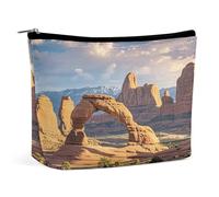 MNVTSKOP Arches National Park Cosmetic Bag Large Capacity Travel Makeup Bag Trendy Portable Toiletry Bag for Women