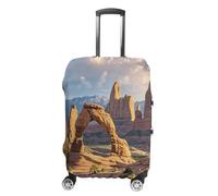 MNVTSKOP Arches National Park Luggage Covers Scratch-Resistant Washable Suitcase Cover Polyester Elastic Travel Baggage Protector for Suitcase Protector Cover, white, L