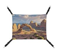 MNVTSKOP Arches National Park Pet Hammock Breathable Cat Hanging Hammock with Adjustable Straps and Metal Hooks Plush Small Animal Soft Hideout Bed for Indoor and Outdoor
