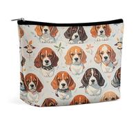 MNVTSKOP Beagle Patterns Cosmetic Bag Large Capacity Travel Makeup Bag Trendy Portable Toiletry Bag for Women
