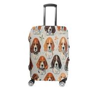 MNVTSKOP Beagle Patterns Luggage Covers Scratch-Resistant Washable Suitcase Cover Polyester Elastic Travel Baggage Protector for Suitcase Protector Cover, White, XL