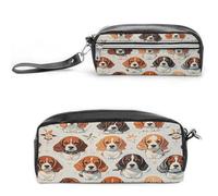 MNVTSKOP Beagle Patterns Makeup Bag Small Cosmetic Travel Case Portable Stationery Organizer for Women Teacher