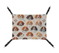 MNVTSKOP Beagle Patterns Pet Hammock Breathable Cat Hanging Hammock with Adjustable Straps and Metal Hooks Plush Small Animal Soft Hideout Bed for Indoor and Outdoor