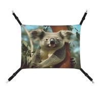 MNVTSKOP Bear Koala Pet Hammock Breathable Cat Hanging Hammock with Adjustable Straps and Metal Hooks Plush Small Animal Soft Hideout Bed for Indoor and Outdoor