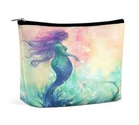 MNVTSKOP Beautiful Mermaid Tail Cosmetic Bag Large Capacity Travel Makeup Bag Trendy Portable Toiletry Bag for Women