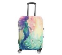 MNVTSKOP Beautiful Mermaid Tail Luggage Covers Scratch-Resistant Washable Suitcase Cover Polyester Elastic Travel Baggage Protector for Suitcase Protector Cover, White, S
