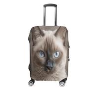 MNVTSKOP Beautiful Siamese Cat Luggage Covers Scratch-Resistant Washable Suitcase Cover Polyester Elastic Travel Baggage Protector for Suitcase Protector Cover, White, XL