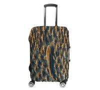 MNVTSKOP Big Fish And Small Fish Luggage Covers Scratch-Resistant Washable Suitcase Cover Polyester Elastic Travel Baggage Protector for Suitcase Protector Cover, White, XL