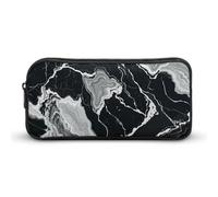 MNVTSKOP Black And White Marble Texture Pencil Case Large Capacity Pencil Pouch Office Pencil Bag for Men Women Desk Organizer