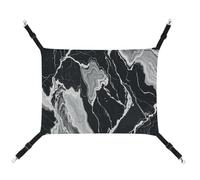 MNVTSKOP Black and White Marble Texture Pet Hammock Breathable Cat Hanging Hammock with Adjustable Straps and Metal Hooks Plush Small Animal Soft Hideout Bed for Indoor and Outdoor