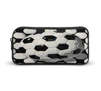 MNVTSKOP Black And White Soccer Ball Pencil Case Large Capacity Pencil Pouch Office Pencil Bag for Men Women Desk Organizer