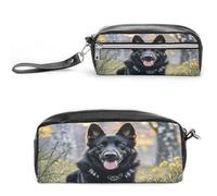 MNVTSKOP Black German Shepherd Dog Makeup Bag Small Cosmetic Travel Case Portable Stationery Organizer for Women Teacher