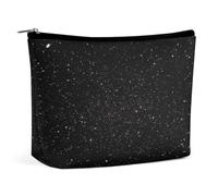 MNVTSKOP Black Glitter Cosmetic Bag Large Capacity Travel Makeup Bag Trendy Portable Toiletry Bag for Women