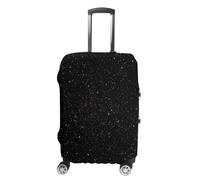 MNVTSKOP Black Glitter Luggage Covers Scratch-Resistant Washable Suitcase Cover Polyester Elastic Travel Baggage Protector for Suitcase Protector Cover, White, M