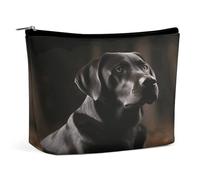 MNVTSKOP Black Labrador Cosmetic Bag Large Capacity Travel Makeup Bag Trendy Portable Toiletry Bag for Women