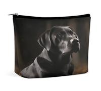 MNVTSKOP Black Labrador Cosmetic Bag Large Capacity Travel Makeup Bag Trendy Portable Toiletry Bag for Women