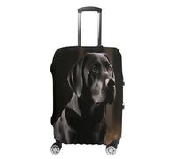 MNVTSKOP Black Labrador Luggage Covers Scratch-Resistant Washable Suitcase Cover Polyester Elastic Travel Baggage Protector for Suitcase Protector Cover, White, S