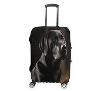 MNVTSKOP Black Labrador Luggage Covers Scratch-Resistant Washable Suitcase Cover Polyester Elastic Travel Baggage Protector for Suitcase Protector Cover, White, S