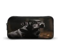 MNVTSKOP Black Labrador Pencil Case Large Capacity Pencil Pouch Office Pencil Bag for Men Women Desk Organizer
