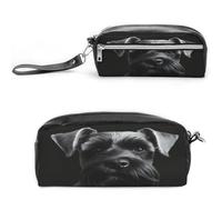 MNVTSKOP Black Schnauzer Dog Makeup Bag Small Cosmetic Travel Case Portable Stationery Organizer for Women Teacher