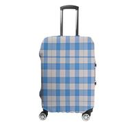 MNVTSKOP Blue And White Luggage Covers Scratch-Resistant Washable Suitcase Cover Polyester Elastic Travel Baggage Protector for Suitcase Protector Cover, White, L