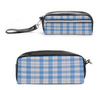 MNVTSKOP Blue And White Makeup Bag Small Cosmetic Travel Case Portable Stationery Organizer for Women Teacher