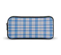 MNVTSKOP Blue And White Pencil Case Large Capacity Pencil Pouch Office Pencil Bag for Men Women Desk Organizer