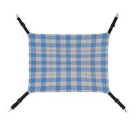 MNVTSKOP Blue and White Pet Hammock Breathable Cat Hanging Hammock with Adjustable Straps and Metal Hooks Plush Small Animal Soft Hideout Bed for Indoor and Outdoor