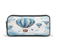 MNVTSKOP Blue Hot Air Balloon Pencil Case Large Capacity Pencil Pouch Office Pencil Bag for Men Women Desk Organizer