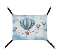 MNVTSKOP Blue Hot Air Balloon Pet Hammock Breathable Cat Hanging Hammock with Adjustable Straps and Metal Hooks Plush Small Animal Soft Hideout Bed for Indoor and Outdoor