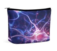 MNVTSKOP Blue Nerve Cell Cosmetic Bag Large Capacity Travel Makeup Bag Trendy Portable Toiletry Bag for Women