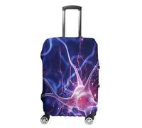 MNVTSKOP Blue Nerve Cell Luggage Covers Scratch-Resistant Washable Suitcase Cover Polyester Elastic Travel Baggage Protector for Suitcase Protector Cover, white, Small