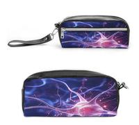 MNVTSKOP Blue Nerve Cell Makeup Bag Small Cosmetic Travel Case Portable Stationery Organizer for Women Teacher
