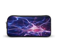 MNVTSKOP Blue Nerve Cell Pencil Case Large Capacity Pencil Pouch Office Pencil Bag for Men Women Desk Organizer