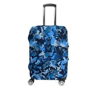 MNVTSKOP Blue Pattern Luggage Covers Scratch-Resistant Washable Suitcase Cover Polyester Elastic Travel Baggage Protector for Suitcase Protector Cover, White, S