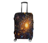 MNVTSKOP Brown Dots Luggage Covers Scratch-Resistant Washable Suitcase Cover Polyester Elastic Travel Baggage Protector for Suitcase Protector Cover, White, L