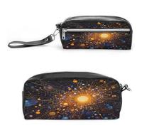 MNVTSKOP Brown Dots Makeup Bag Small Cosmetic Travel Case Portable Stationery Organizer for Women Teacher