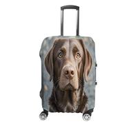 MNVTSKOP Brown Labrador Retriever Luggage Covers Scratch-Resistant Washable Suitcase Cover Polyester Elastic Travel Baggage Protector for Suitcase Protector Cover, White, L