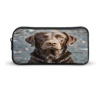 MNVTSKOP Brown Labrador Retriever Pencil Case Large Capacity Pencil Pouch Office Pencil Bag for Men Women Desk Organizer
