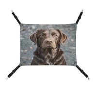 MNVTSKOP Brown Labrador Retriever Pet Hammock Breathable Cat Hanging Hammock with Adjustable Straps and Metal Hooks Plush Small Animal Soft Hideout Bed for Indoor and Outdoor
