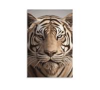 MNVTSKOP Canvas Wall Art Hanging Canvas Pictures Unframe 3D Tiger Head Wall Decorations Art Poster for Living Room Bedroom Bathroom Home Decor 16x24 inch (40x60 cm)