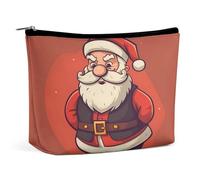 MNVTSKOP Cartoon Santa Claus Cosmetic Bag Large Capacity Travel Makeup Bag Trendy Portable Toiletry Bag for Women