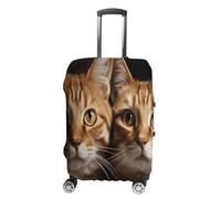 MNVTSKOP Cats Luggage Covers Scratch-Resistant Washable Suitcase Cover Polyester Elastic Travel Baggage Protector for Suitcase Protector Cover, White, S