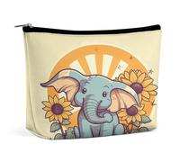 MNVTSKOP Cheery Elephant Cosmetic Bag Large Capacity Travel Makeup Bag Trendy Portable Toiletry Bag for Women