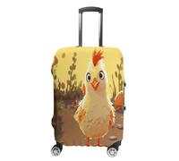 MNVTSKOP Chicken Chick Luggage Covers Scratch-Resistant Washable Suitcase Cover Polyester Elastic Travel Baggage Protector for Suitcase Protector Cover, White, XL