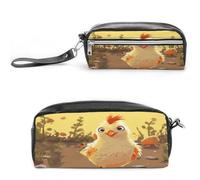MNVTSKOP Chicken Chick Makeup Bag Small Cosmetic Travel Case Portable Stationery Organizer for Women Teacher