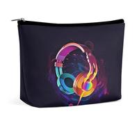 MNVTSKOP Color Gradient Music Cosmetic Bag Large Capacity Travel Makeup Bag Trendy Portable Toiletry Bag for Women