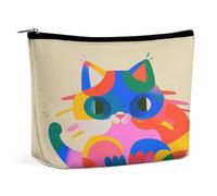 MNVTSKOP Colorful Cats Cosmetic Bag Large Capacity Travel Makeup Bag Trendy Portable Toiletry Bag for Women